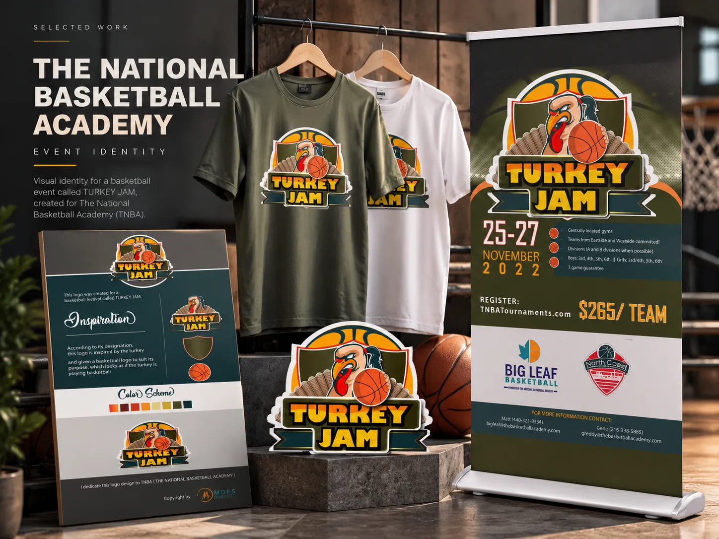 The National Basketball Academy event logo and visual identity